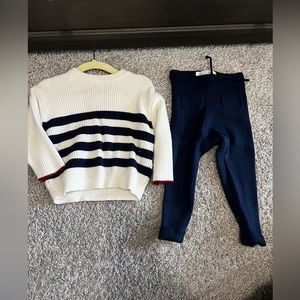 Striped sweater and pant set